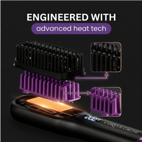 Corvus Portable Straightener Brush - Glide PRO