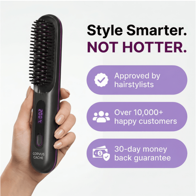 Corvus Portable Straightener Brush - Glide PRO - CorvusCache