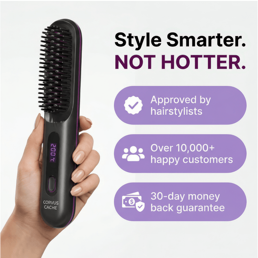 Corvus Portable Straightener Brush - Glide PRO - CorvusCache